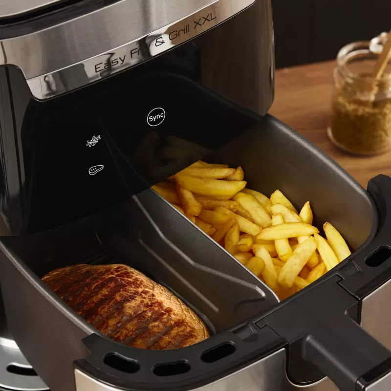 Fritadeira de ar quente Tefal Easy Fry & Grill EY801D 6,5 L de bancada 1650 W aço inoxidável