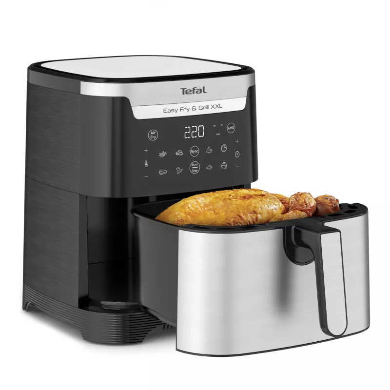 Fritadeira de ar quente Tefal Easy Fry & Grill EY801D 6,5 L de bancada 1650 W aço inoxidável