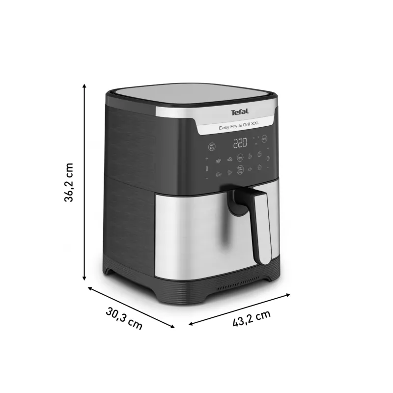 Fritadeira de ar quente Tefal Easy Fry & Grill EY801D 6,5 L de bancada 1650 W aço inoxidável