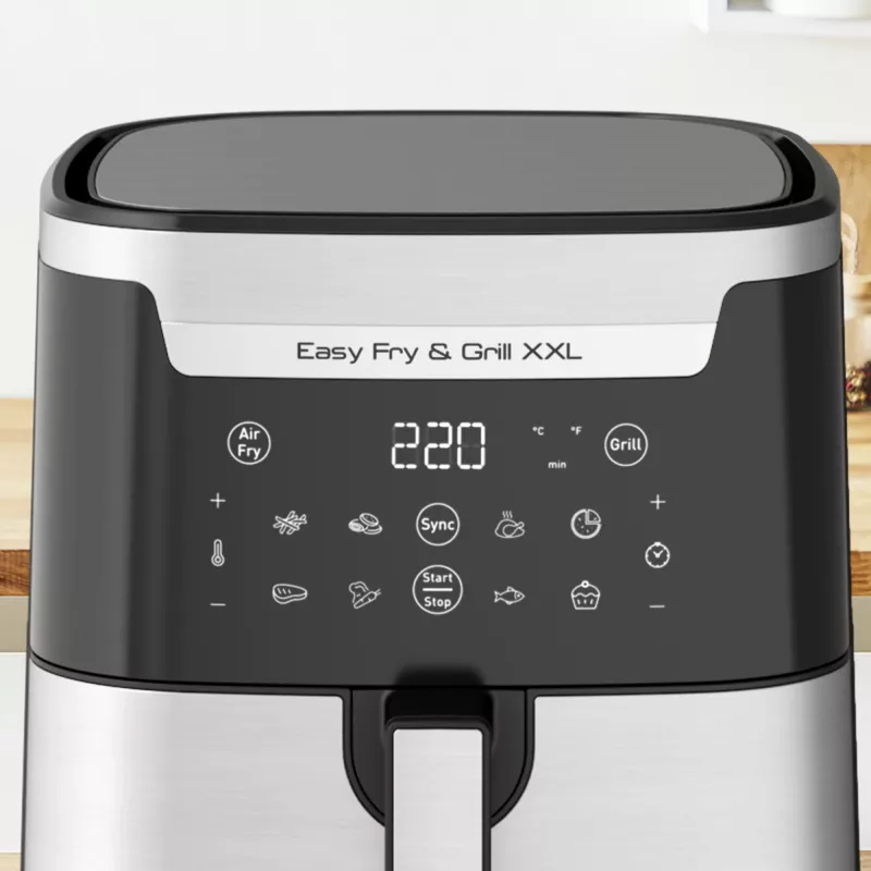 Fritadeira de ar quente Tefal Easy Fry & Grill EY801D 6,5 L de bancada 1650 W aço inoxidável