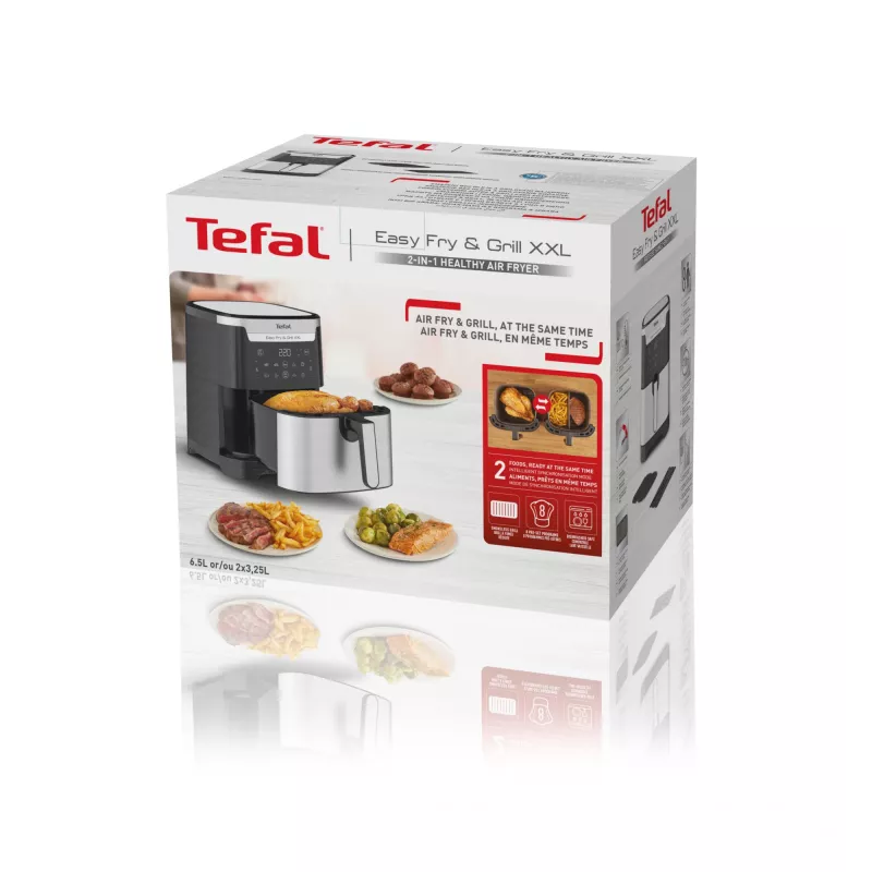 Fritadeira de ar quente Tefal Easy Fry & Grill EY801D 6,5 L de bancada 1650 W aço inoxidável