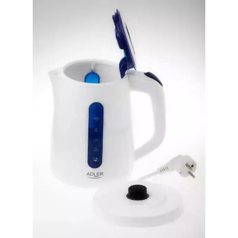 Chaleira elétrica Adler 1,7 L 2200 W azul branco