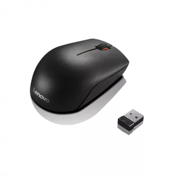 Rato sem fios compacto Lenovo 300 preto, 1000 DPI, 2,4 GHz
