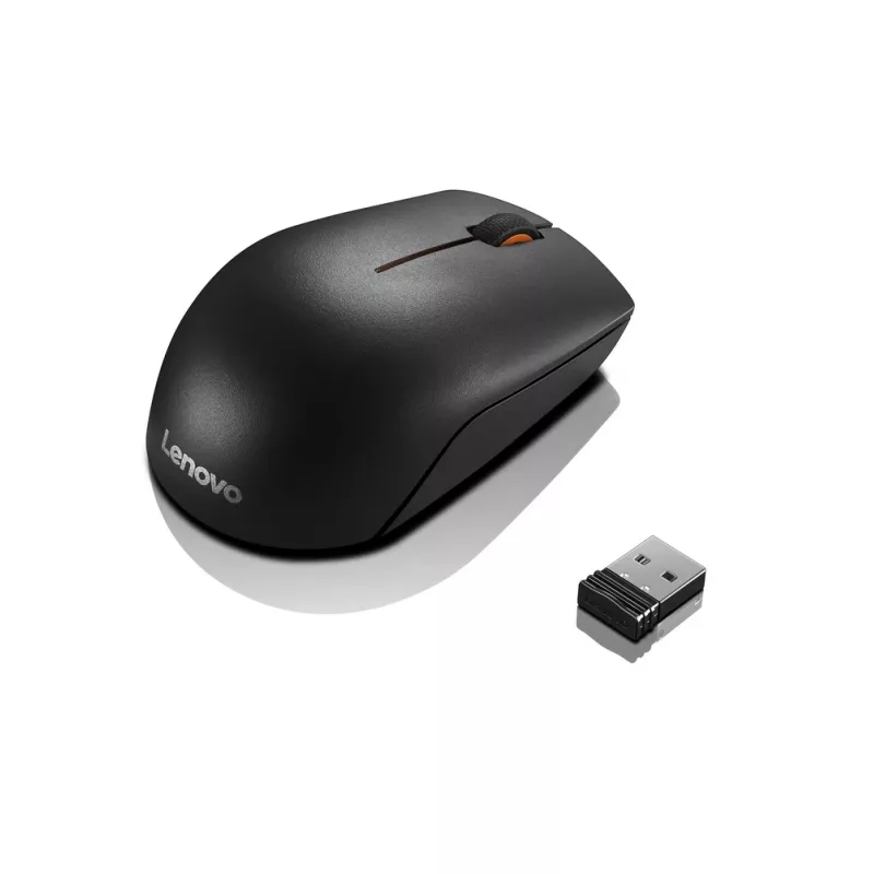 Rato sem fios compacto Lenovo 300 preto, 1000 DPI, 2,4 GHz