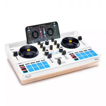 Controlador DJ Hercules DJControl Mix Ultra – branco, controlador Bluetooth portátil