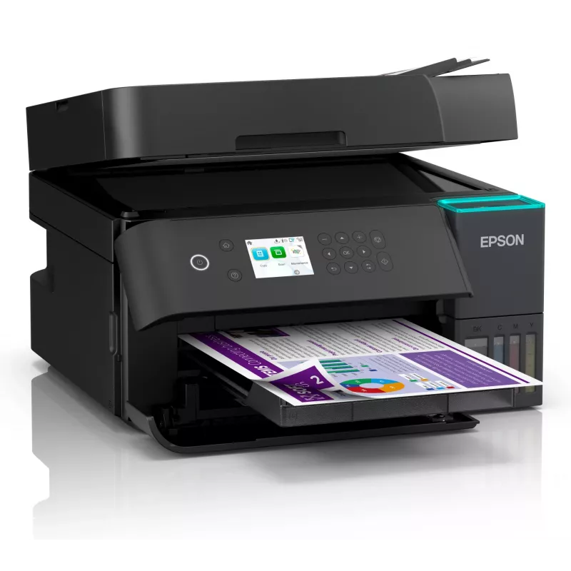 Impressora multifunções jato de tinta Epson EcoTank L6370 — cor, A4, 4800x1200 DPI, Wi‑Fi, Ethernet