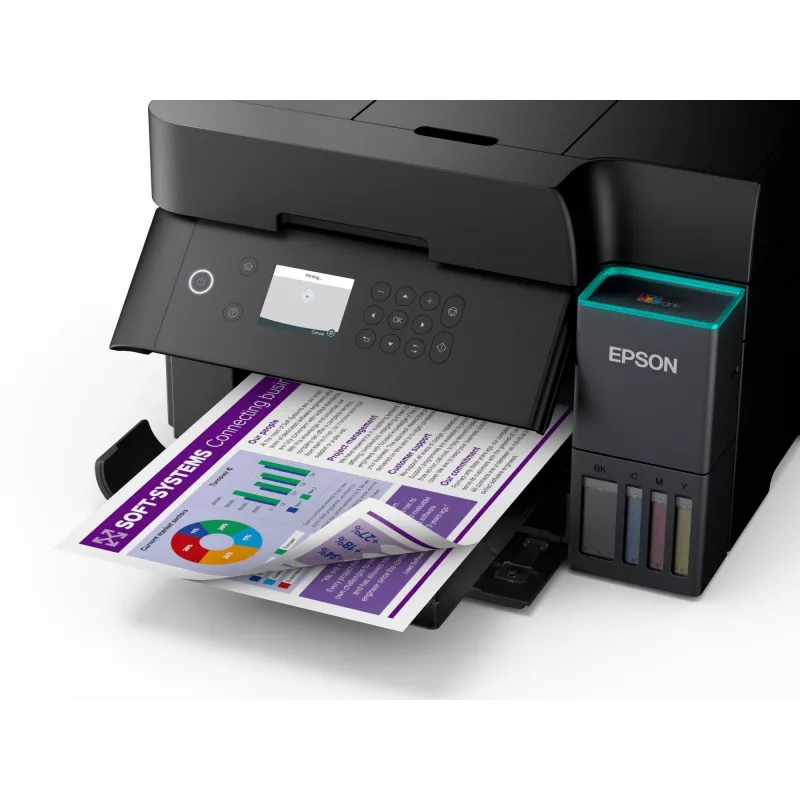 Impressora multifunções jato de tinta Epson EcoTank L6370 — cor, A4, 4800x1200 DPI, Wi‑Fi, Ethernet