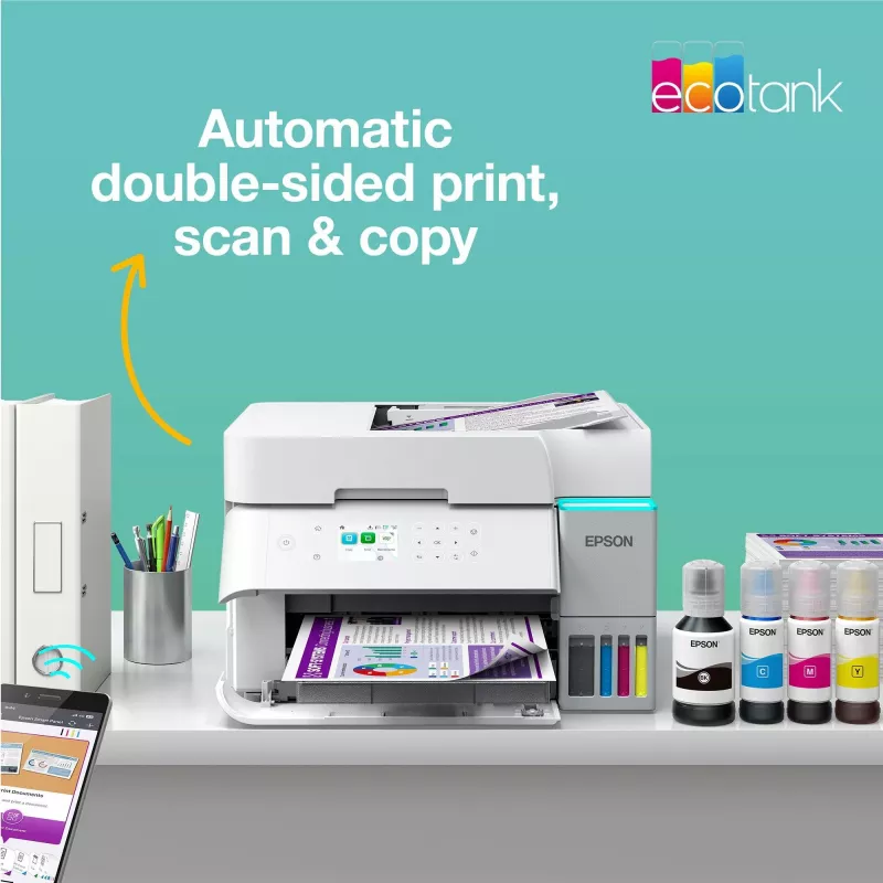 Impressora multifunções jato de tinta Epson EcoTank L6376 — cor, A4, 4800 x 1200 DPI, 35 ppm, Wi‑Fi, Ethernet, frente e verso