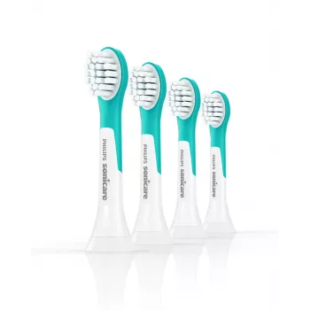 Cabeças de escova de substituição Sonicare For Kids Philips HX6034/90 — 4 unidades, azul/branco, substituição a cada 3 meses