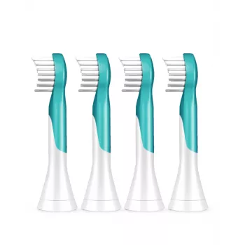 Cabeças de escova de substituição Sonicare For Kids Philips HX6034/90 — 4 unidades, azul/branco, substituição a cada 3 meses