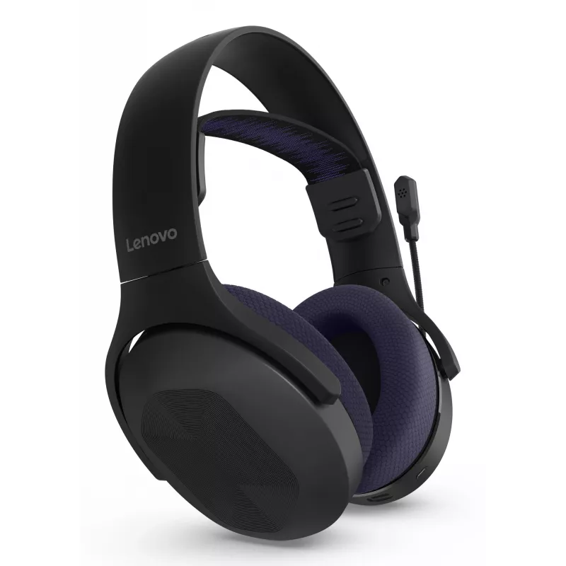 Auscultadores Lenovo Legion H410 sem fios com arco de cabeça gaming USB Type-C Bluetooth preto, roxo
