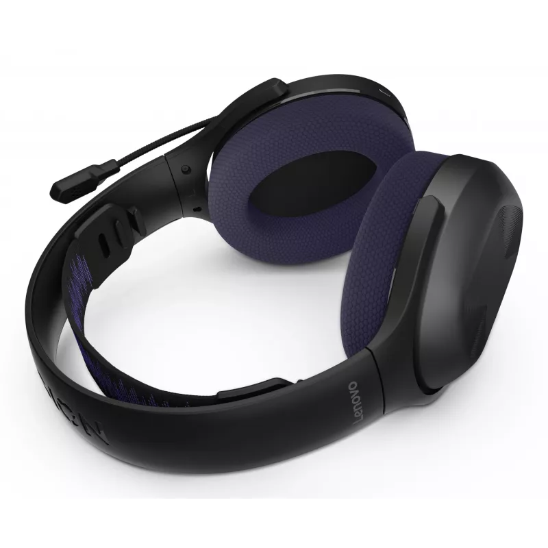 Auscultadores Lenovo Legion H410 sem fios com arco de cabeça gaming USB Type-C Bluetooth preto, roxo