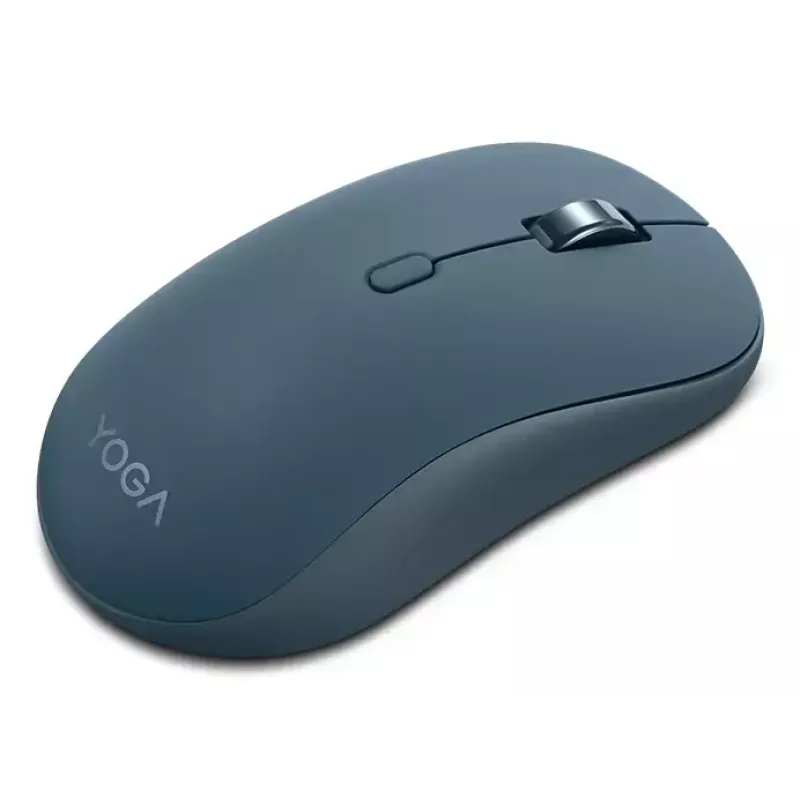 Rato ótico Bluetooth sem fios ambidestro Lenovo Yoga – 4000 dpi, 8 botões, roda de deslocamento, alimentado por pilhas, azul-petróleo