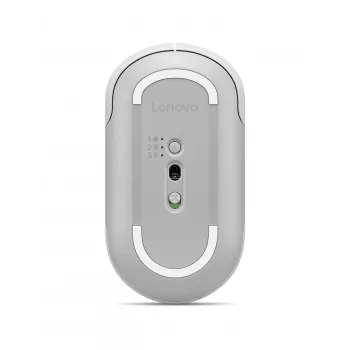 Rato silencioso sem fios Lenovo 700 multi-dispositivo, ambidestro, ótico, 4000 DPI, RF + Bluetooth, 8 botões, branco