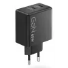 Carregador para dispositivos móveis Lenovo G0A6065BEU — carregador AC universal para interior, 2× USB-C, 100–240 V, cabo de 1,5 m, preto