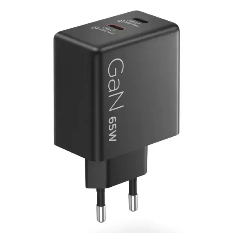 Carregador para dispositivos móveis Lenovo G0A6065BEU — carregador AC universal para interior, 2× USB-C, 100–240 V, cabo de 1,5 m, preto