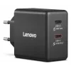 Carregador para dispositivos móveis Lenovo G0A6065BEU — carregador AC universal para interior, 2× USB-C, 100–240 V, cabo de 1,5 m, preto