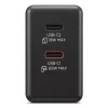 Carregador para dispositivos móveis Lenovo G0A6065BEU — carregador AC universal para interior, 2× USB-C, 100–240 V, cabo de 1,5 m, preto