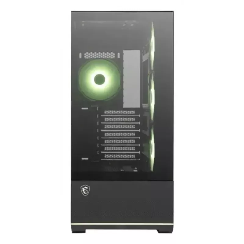 Caixa de PC MSI MAG PANO 110R PZ Midi Tower — vidro temperado, ATX, 3 ventoinhas frontais de 120 mm, USB-C, suporta radiadores de 360 mm