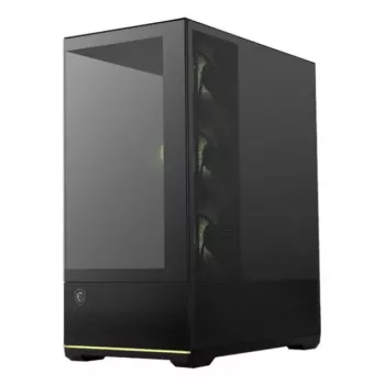 Caixa de PC MSI MAG PANO 110R PZ Midi Tower — vidro temperado, ATX, 3 ventoinhas frontais de 120 mm, USB-C, suporta radiadores de 360 mm