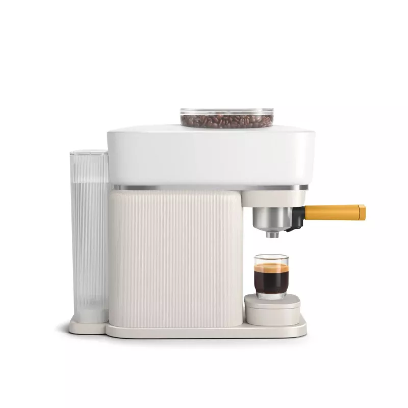 Philips Baristina máquina de café expresso – verdadeiro espresso, simples de fazer. Branco leite com porta-filtro amarelo manga (BAR300/03)