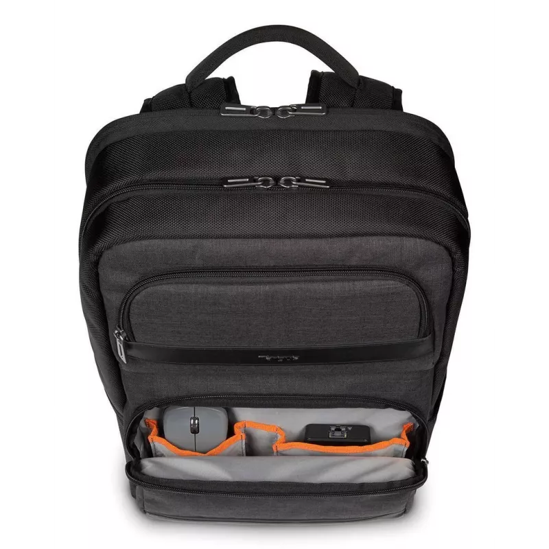 Mochila Targus CitySmart mochila casual preta, cinzenta, couro sintético, poliuretano (PU)