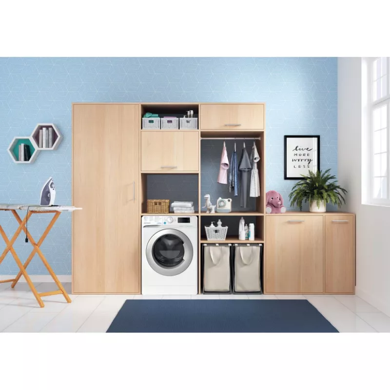 Máquina de lavar e secar roupa Indesit BDE 76435 WSV EE carregamento frontal independente branca