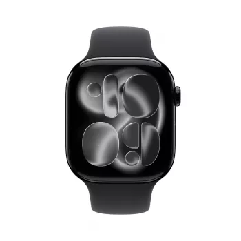 Apple Watch GPS + Cellular 46mm caixa de alumínio preto azeviche com banda desportiva preta S/M