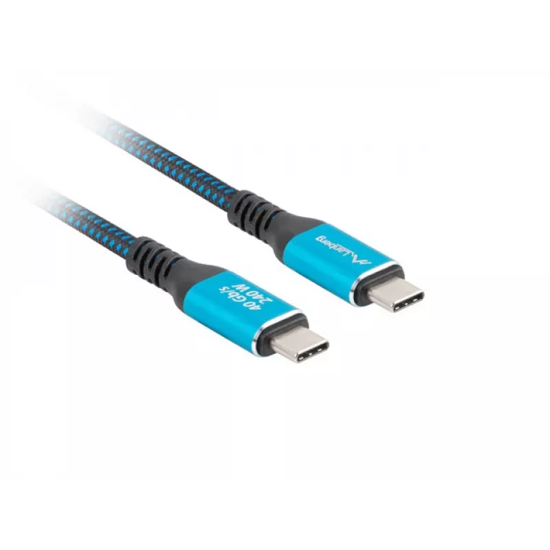 Lanberg CA-CMCM-44CU-0005-BK cabo USB-C M/M USB4 de 0,5 m, 240 W, 8K 60 Hz