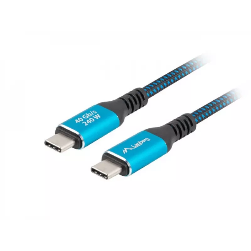 Lanberg CA-CMCM-44CU-0005-BK cabo USB-C M/M USB4 de 0,5 m, 240 W, 8K 60 Hz