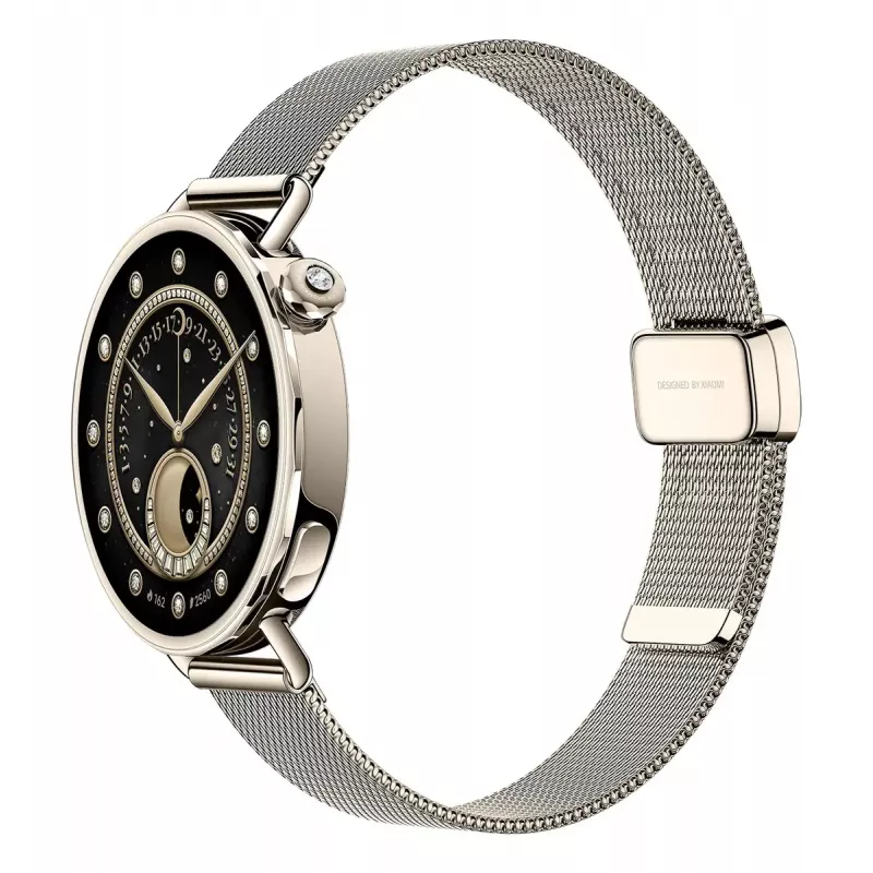Xiaomi Watch S4 41 mm relógio inteligente, 1,32" AMOLED 466x466, GPS, NFC, 5 ATM, bracelete milanesa, Sunset Gold