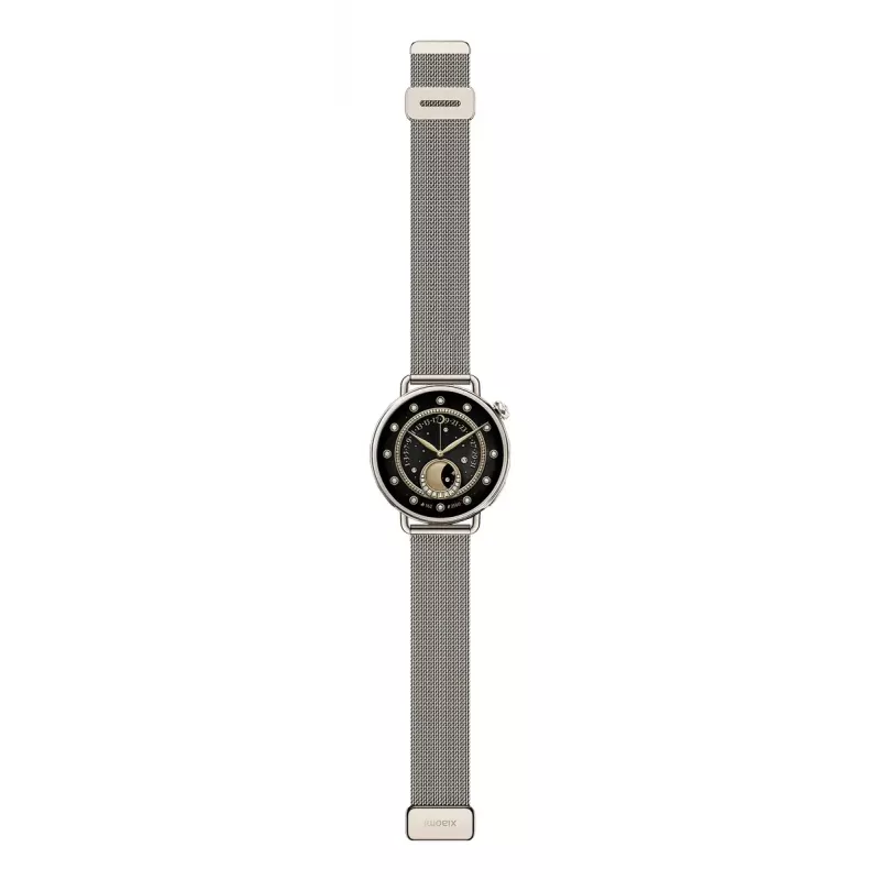 Xiaomi Watch S4 41 mm relógio inteligente, 1,32" AMOLED 466x466, GPS, NFC, 5 ATM, bracelete milanesa, Sunset Gold