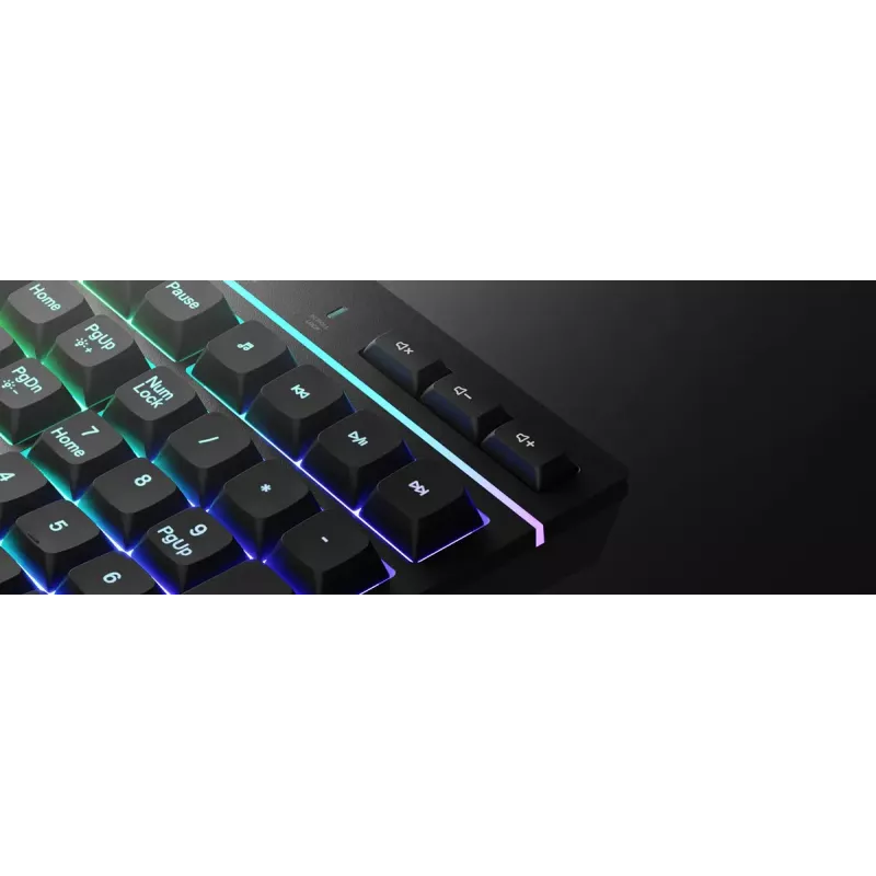 Teclado gaming com fio de tamanho completo Genesis Rhod 530, USB, QWERTY US, membrana, iluminação RGB, 114 teclas, cabo de 1,8 m, preto