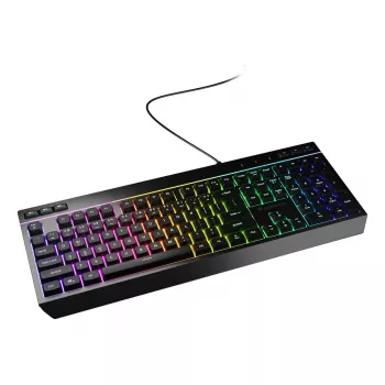 Teclado gaming com fio de tamanho completo Genesis Rhod 530, USB, QWERTY US, membrana, iluminação RGB, 114 teclas, cabo de 1,8 m, preto