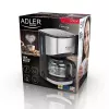 Máquina de café de filtro Adler AD 4407, 550 W, jarra de 0,7 L, prateado/preto, semiautomática