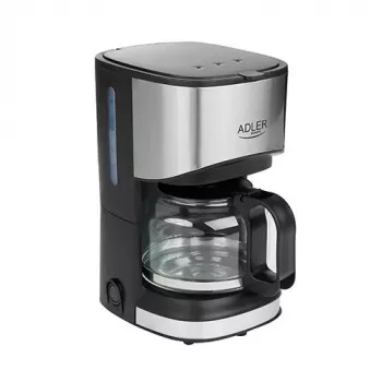 Máquina de café de filtro Adler AD 4407, 550 W, jarra de 0,7 L, prateado/preto, semiautomática