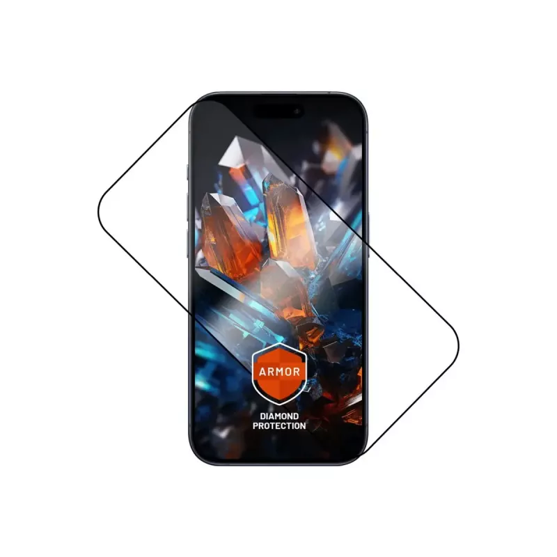 Película protetora de ecrã FIXED para Apple iPhone 17 Pro — vidro temperado, preto, design Armor, aplicador anti-poeira, camada AR