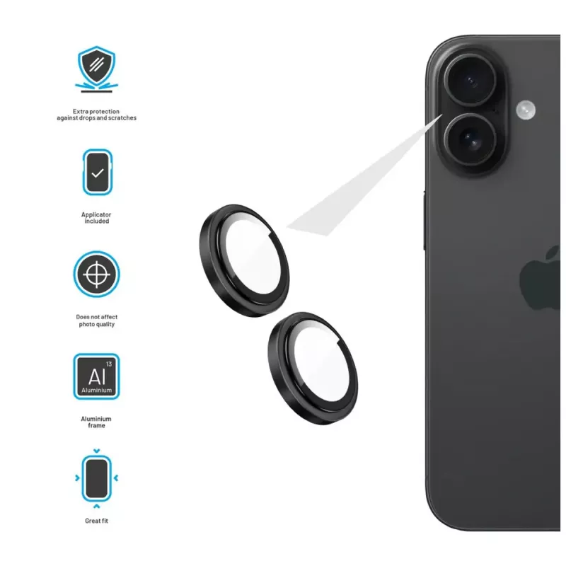 Película de proteção de ecrã em vidro temperado FIXED para Apple iPhone 17 Pro 2.5D preto