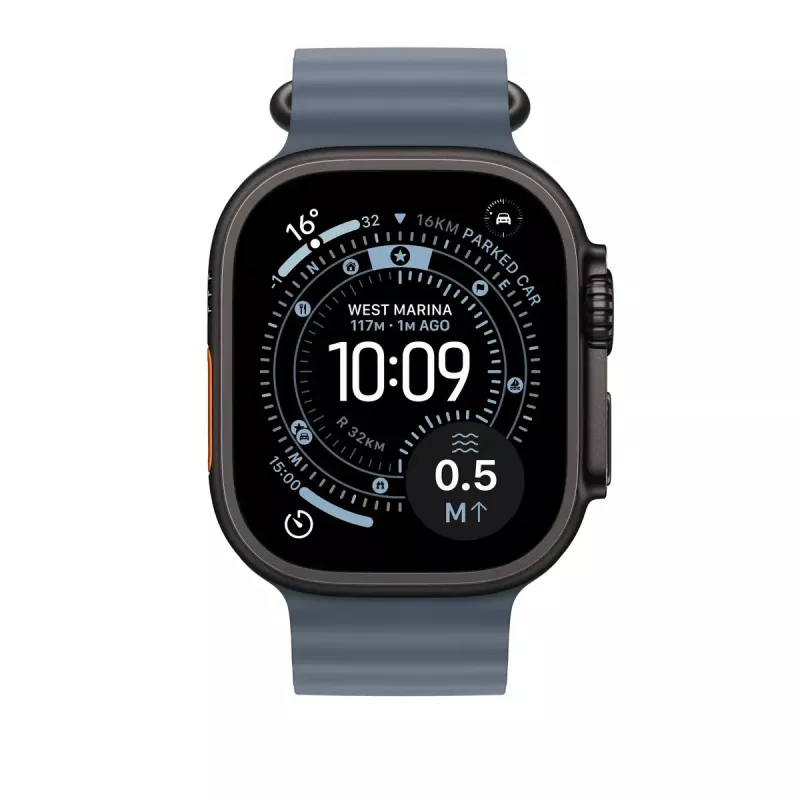 Pulseira APPLE 49mm Anchor blue Ocean Band – Acabamento em titânio preto