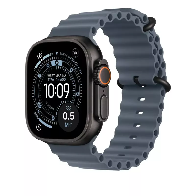Pulseira APPLE 49mm Anchor blue Ocean Band – Acabamento em titânio preto
