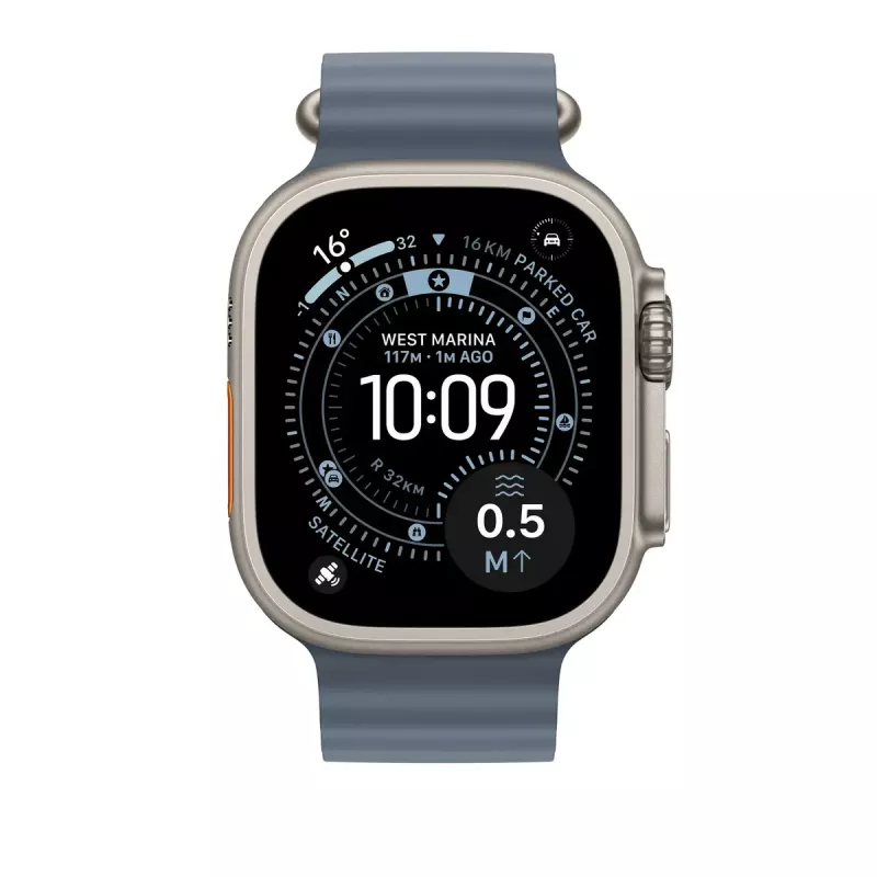 Pulseira Apple Natural Titanium Finish MGCC4ZM/A Azul Fluoroelastómero 49 mm