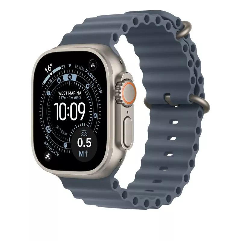 Pulseira Apple Natural Titanium Finish MGCC4ZM/A Azul Fluoroelastómero 49 mm
