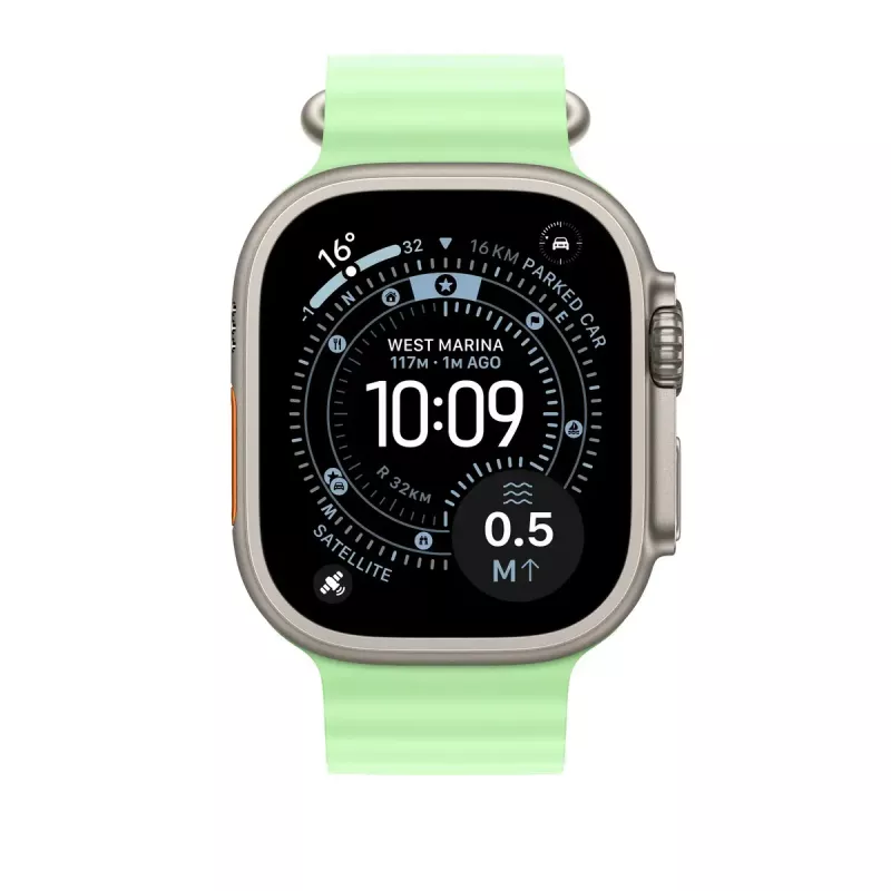 Pulseira Apple Natural Titanium Finish MGCF4ZM/A Verde Fluoroelastómero 49mm
