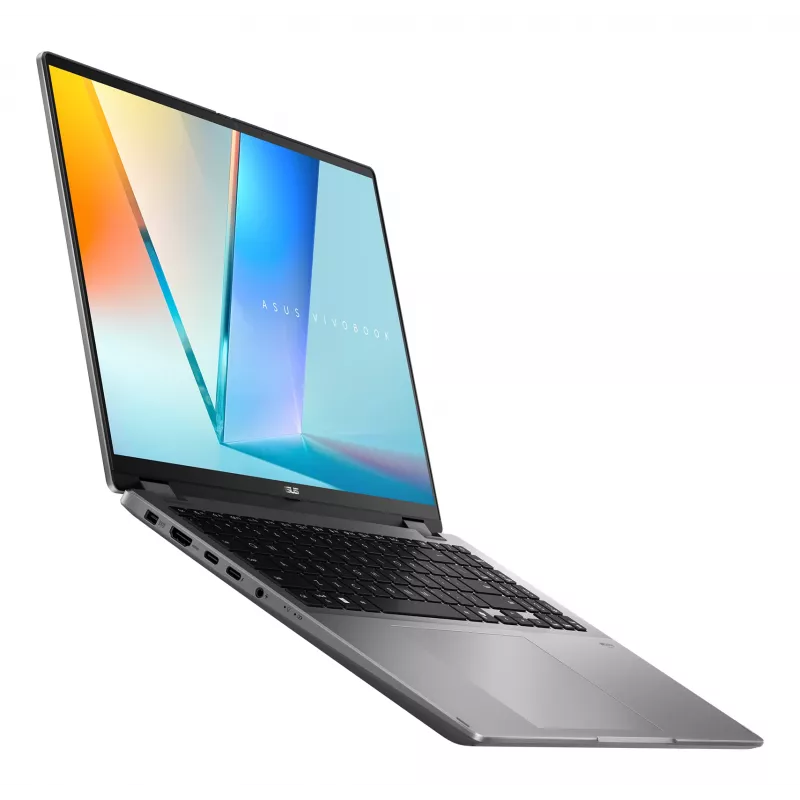 Portátil híbrido 2-em-1 ASUS Vivobook 16 Flip TP3607SH-RJ013W — Intel Core Ultra 7 258V, ecrã tátil 16 polegadas 3K, 16 GB LPDDR5x, 512 GB SSD, NVIDIA GeForce RTX 5050, WIN11 Home, cinzento