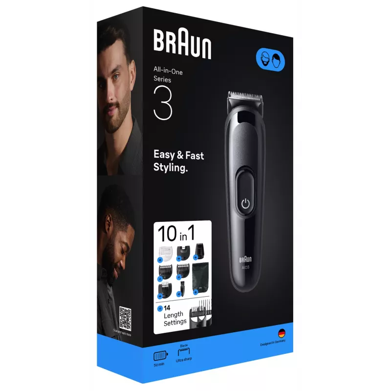 Braun AIO3560 Máquina de cortar cabelo/Aparador Preto 14 Níquel-hidreto metálico (NiMH)