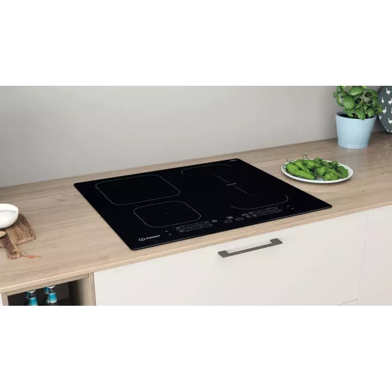 Indesit IB 65B60 NE Placa de indução de encastre 59 cm Preto 4 zona(s)