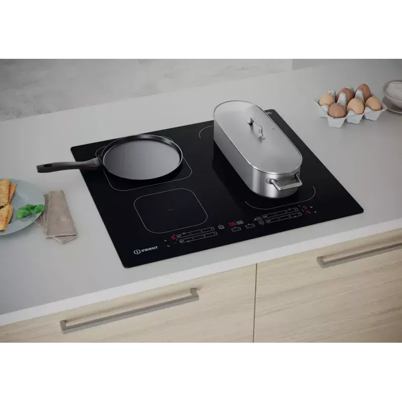 Indesit IB 65B60 NE Placa de indução de encastre 59 cm Preto 4 zona(s)