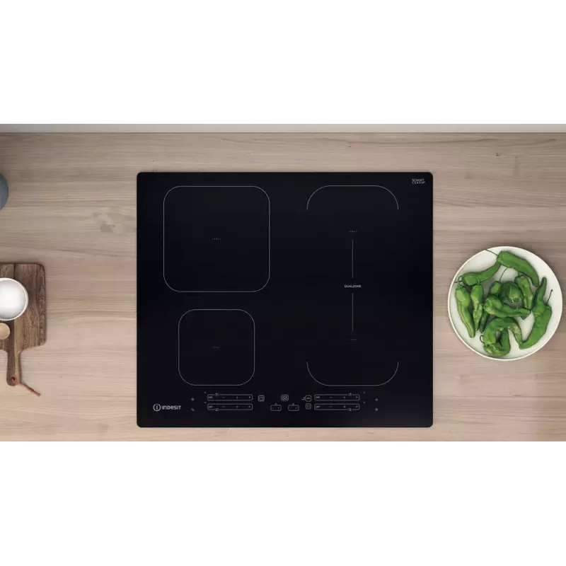 Indesit IB 65B60 NE Placa de indução de encastre 59 cm Preto 4 zona(s)