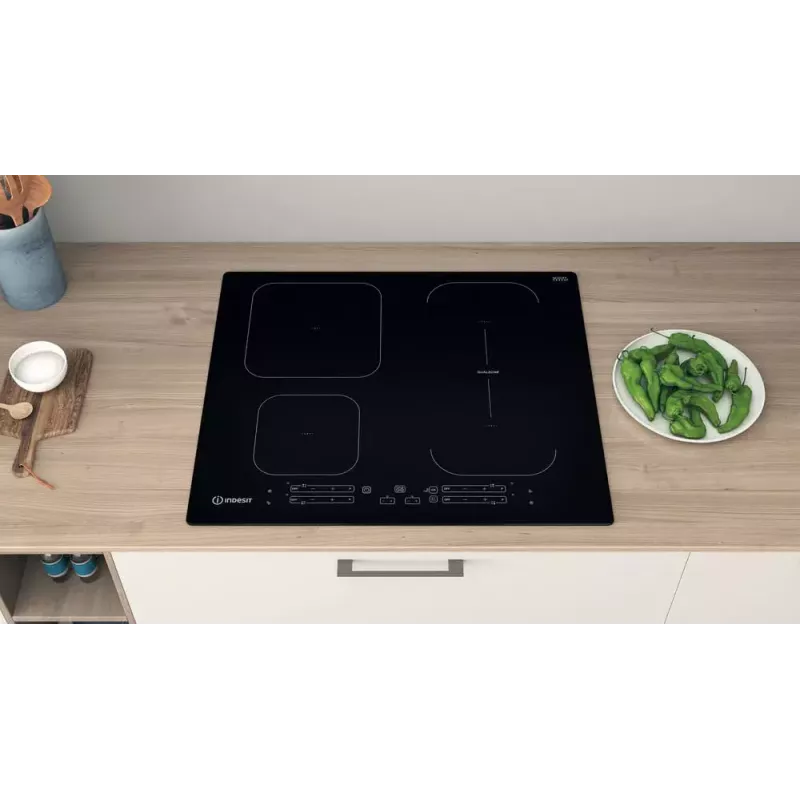 Indesit IB 65B60 NE Placa de indução de encastre 59 cm Preto 4 zona(s)