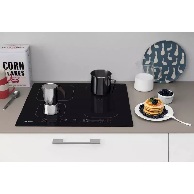 Indesit IB 65B60 NE Placa de indução de encastre 59 cm Preto 4 zona(s)